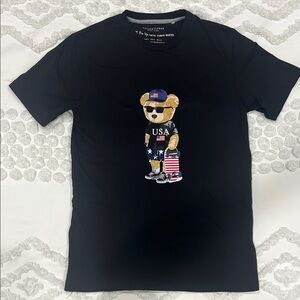Black T-Shirt with Bear Graphic